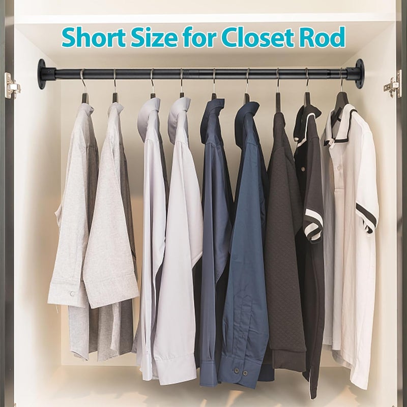 Pragmatist Closet Rods, 28-51 inch Adjustable Size, Screw Fixing Connection, for Closet Wardrobes Laundry RV, Black - Image 2